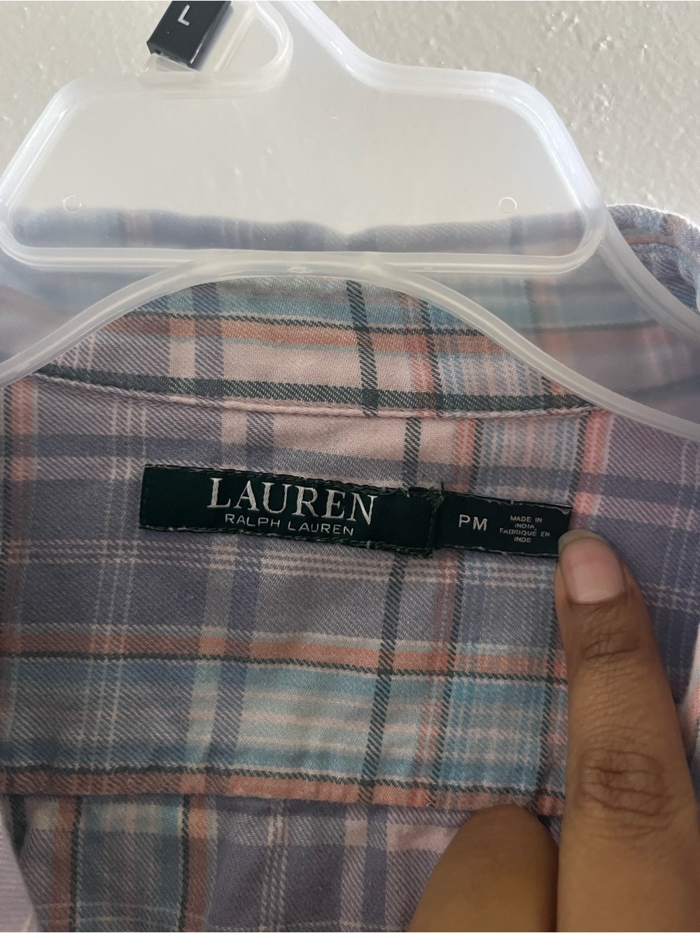 Lauren Ralph Lauren Pastel Plaid Shirt in Blue, Pink & Gray - Picture 4 of 6